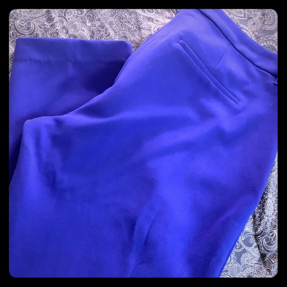 Blue cropped dress pants